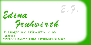 edina fruhwirth business card