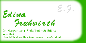 edina fruhwirth business card